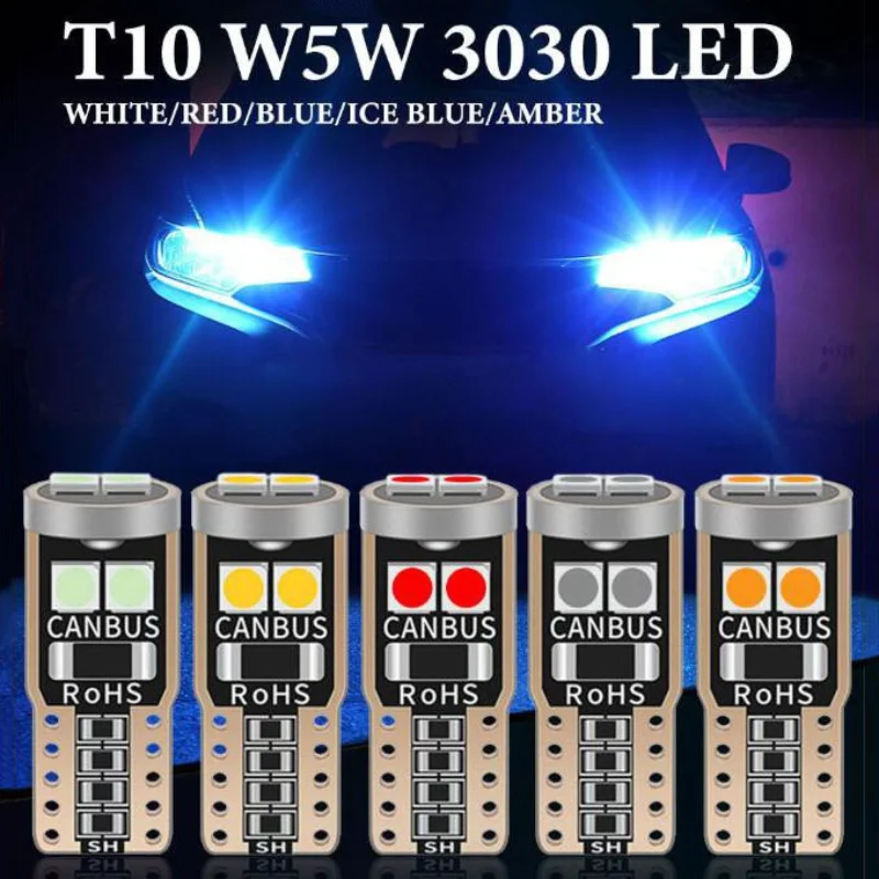 

T10 3030 CANBUS LED Car Light DrivingWide Light Reading Lamp License Plate Lights Instrument Bulb 6000K 12V
