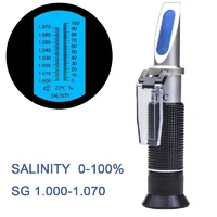 handheld seawater refractometer rhs 100atc 0 10 salinity 1 000 1 070 salt specific gravity seawater salinometer for aquarium