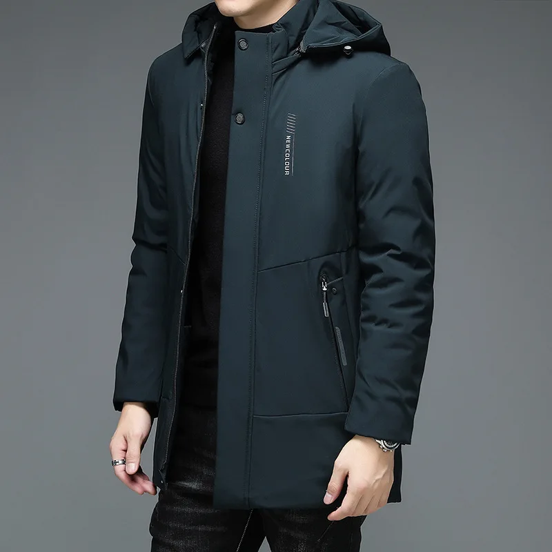 

Warm Thick Winter Casual Fashion Men's Parker Jacket Top Quality Classic Hooded Windbreaker Coat Coat Men Clothes Apparel