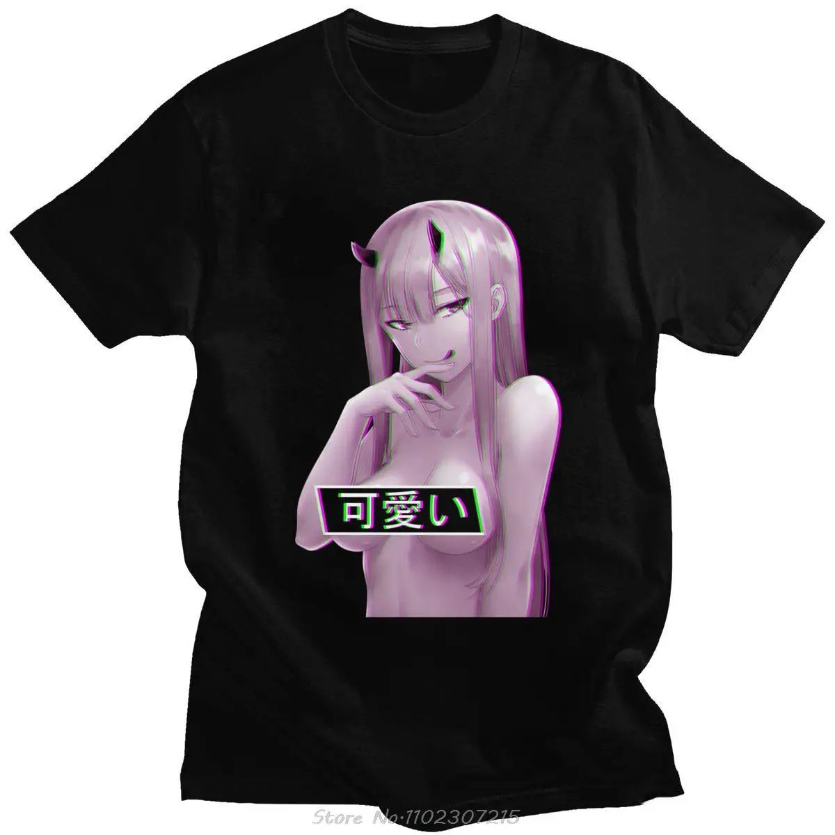 

Kawaii Darling In The Franxx Tshirts Men Soft Cotton Anime Manga T-shirt Zero Two Tee Tops Short Sleeve Harajuku T Shirt Merch