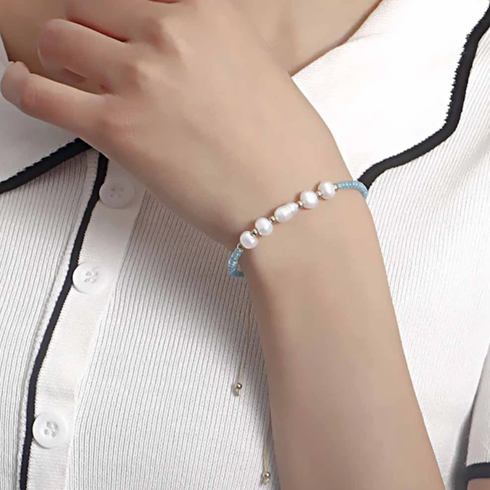 

Fashion Imitation Baroque Pearl String Bracelet Women Trend Bracelet Festive Birthday Friendship Elegant Girl's Sweet Jewelry