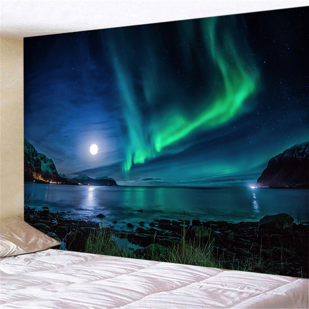 

Psychedelic sky romantic moon night tapestry home decoration beautiful tapestry bedroom living room background decoration
