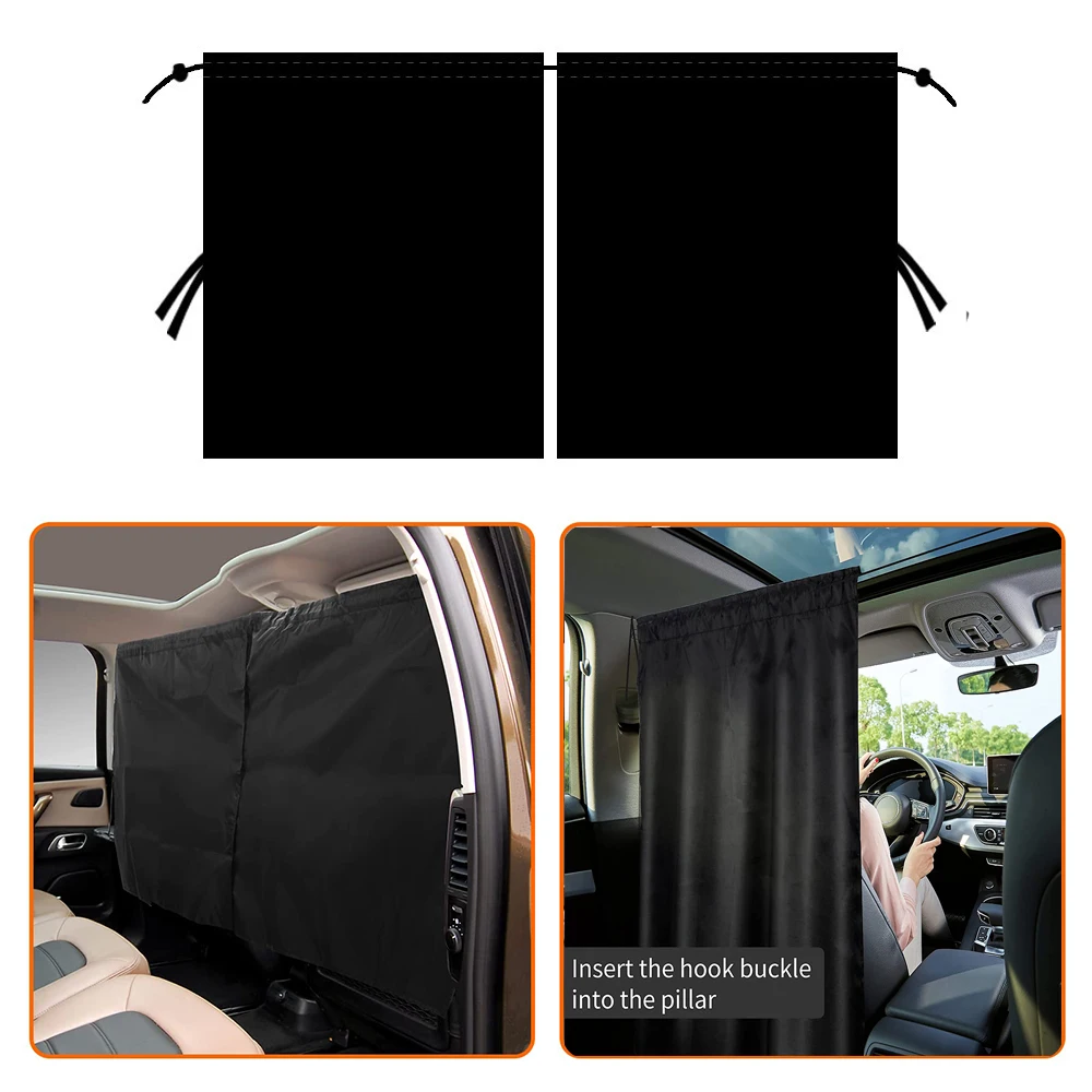 

2pcs/Set Sun Shade Privacy Curtain Taxi Car Isolation Curtain Partition Protection Curtain Commercial Vehicle Car Accessories
