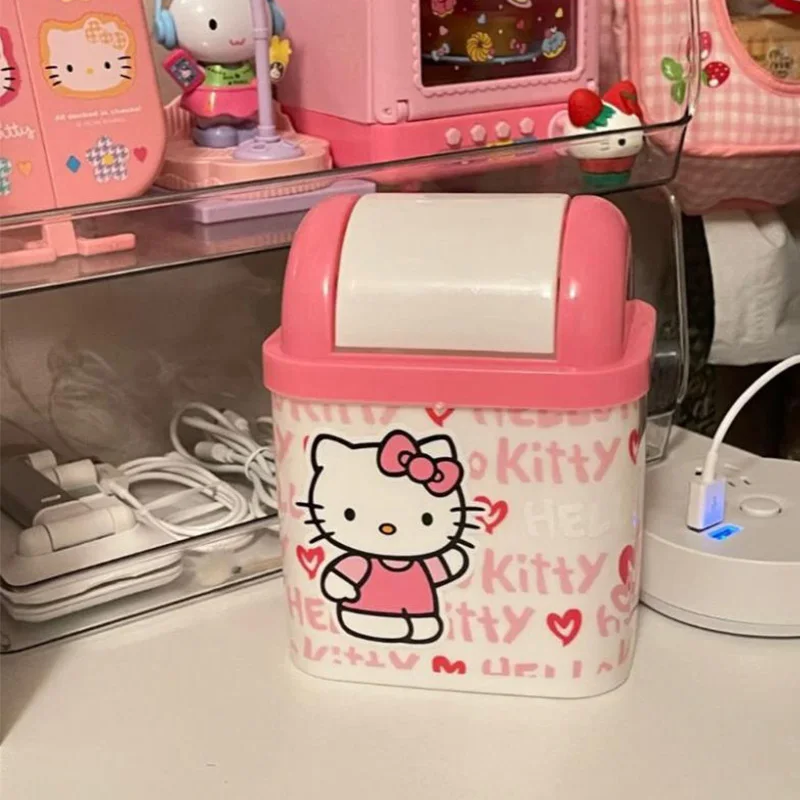 

Hello Kitty Sanrio плюшевая кавайная мультяшная Милая настольная мусорная корзина для машины мусорная корзина кухня с переработкой маленькая мусорная корзина для спальни