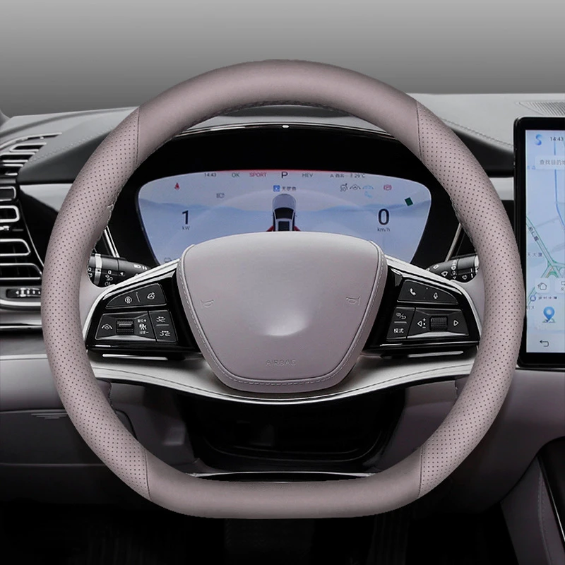 Чехол для руля BYD Han EV DMI 2024 кожаный не требующий рук ультратонкий нескользящий