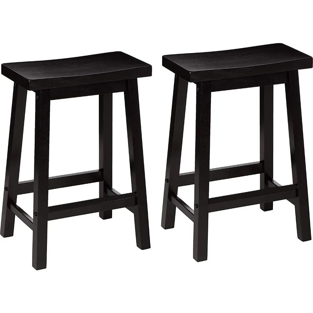 

Mainstays Counter Height Backless Wood Stool Set of Two, Black