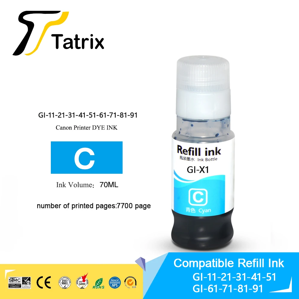 Tatrix GI71 GI 71 GI-71 чернила для Canon PIXMA G2020 G3020 G3060 |