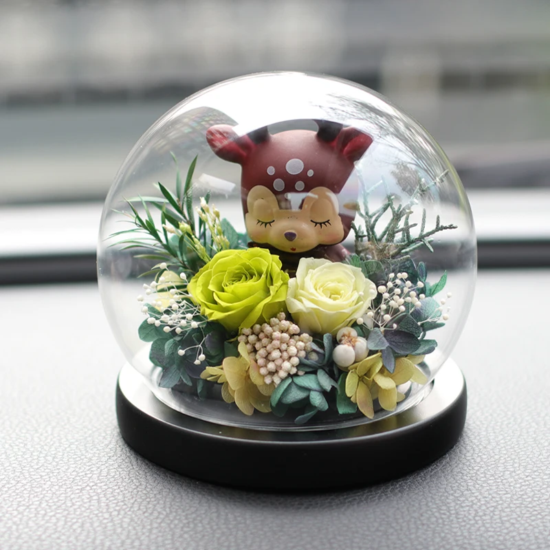 

Diameter=28cm Big Size Round Shaped Glass Dome Vase Home Deocration Different Base Transparent Cover Wedding Gift