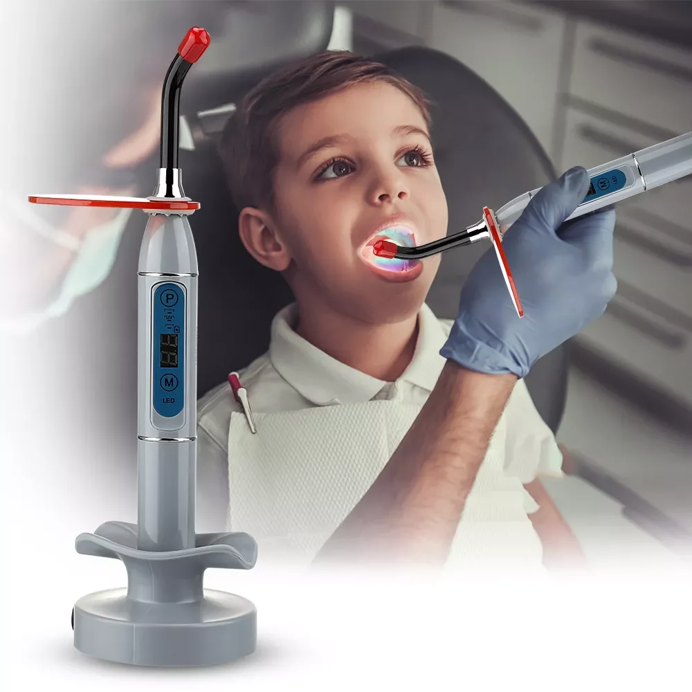 New in Wireless LED Curing Light blue Cordless Cure Light Lamp Curing Machine Adjustable Working Time Dental Equipment Tool free