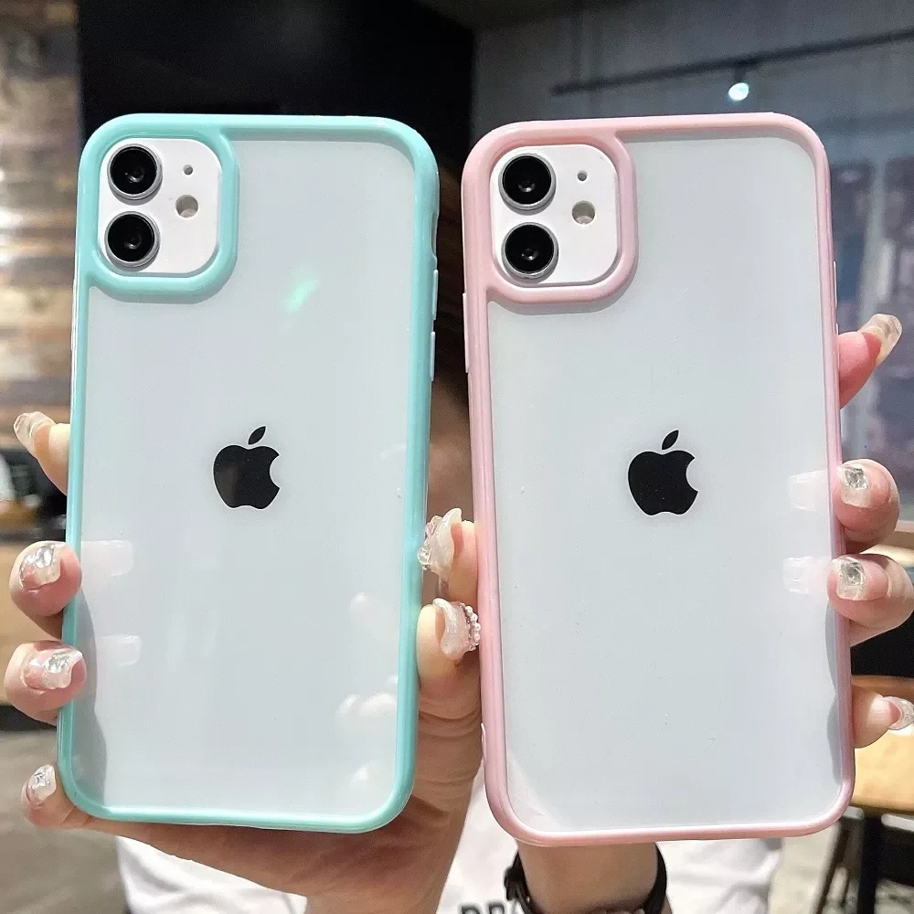 

Hot Sales Bumper Shockproof Trasparent Phone Case For iPhone 13 12 Mini 11 Pro Max XR X XS Max 8 7 Plus SE 2020 Clear Back Cover