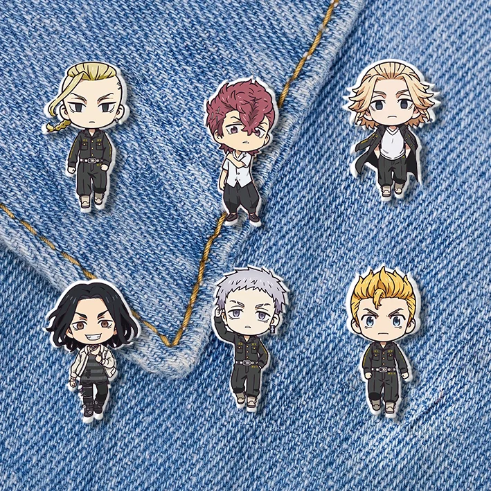 

2021 New Tokyo Revengers Acrylic Lapel Pin Anime Epoxy Butterfly Clasp Pin Handmade Butterfly Brooch