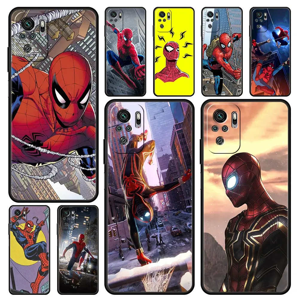

Cover Case for Xiaomi Redmi Note 7 8 8T 9 9S 10 11 11S 11T K40 K40S K50 Pro Plus 4G 5G Casing Thin Marvel Hero Spiderman