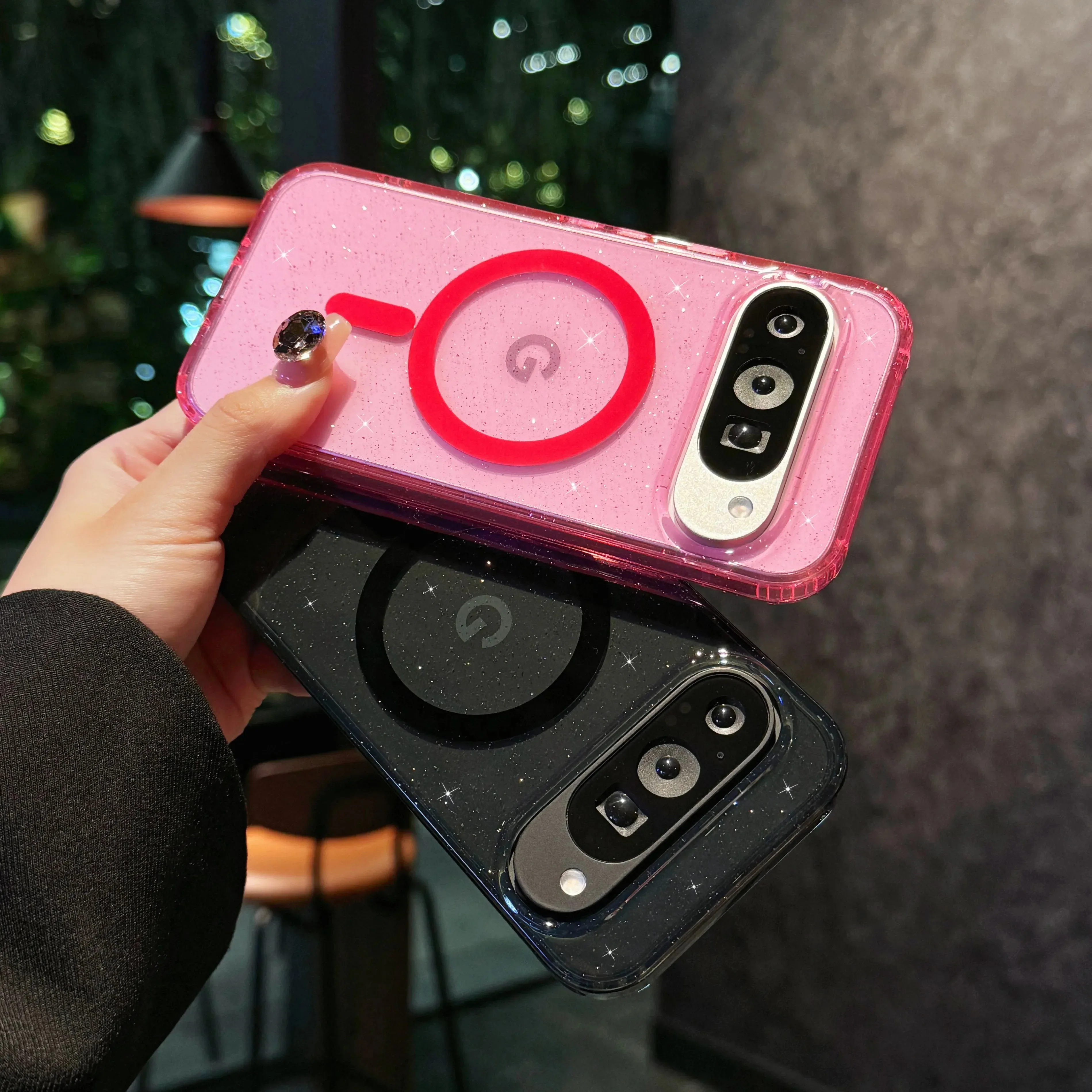 Прозрачный блестящий магнитный чехол для Google Pixel 9Pro XL 9 Pro Magsafe с беспроводной