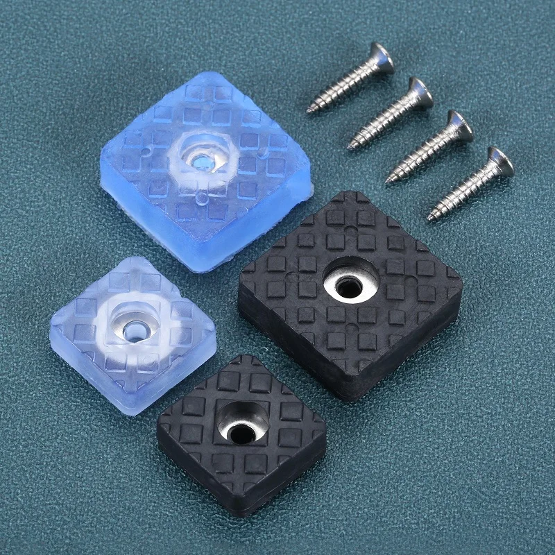 

12pcs/lot Square Furniture Leg Protect Pad w/screw PVC 22mm/30mm Anti-slip Cover Clear/Black Chair Table Feet Sofa Protector