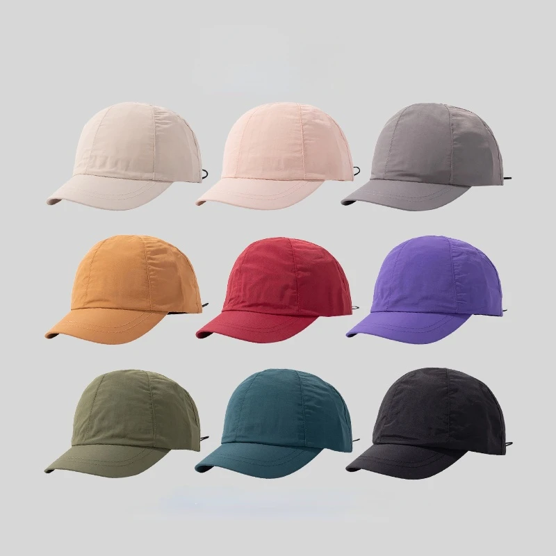 

New Quick-drying Baseball Cap Men Summer Breathable Solid Color Simple Short-brimmed Peaked Caps Outdoor Sunshade Women's Hats