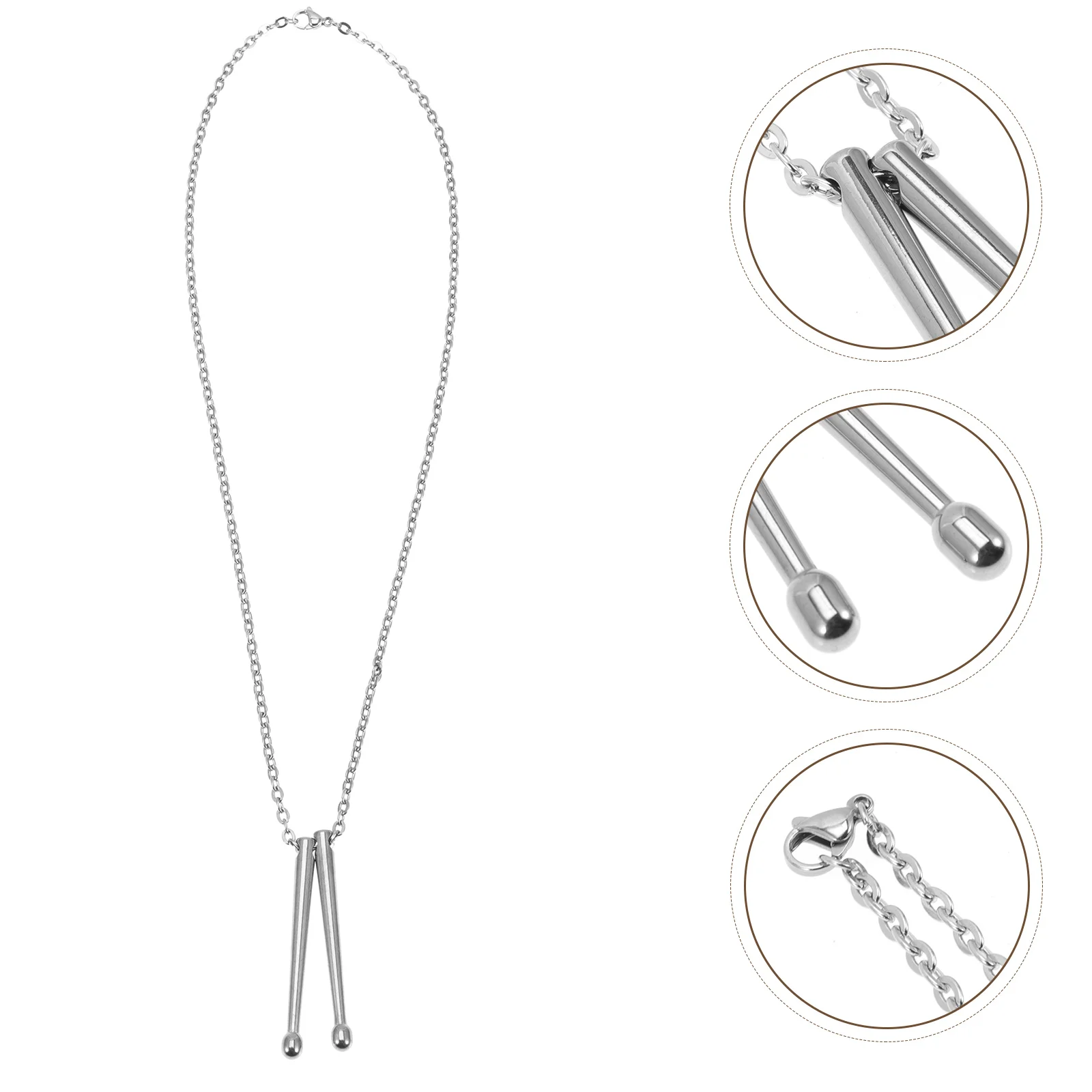 

Titanium Steel Drum Rod Necklace Drumstick Pendant Necklace Gift Choice Drumstick Pendant Necklace Drum Stick Necklace