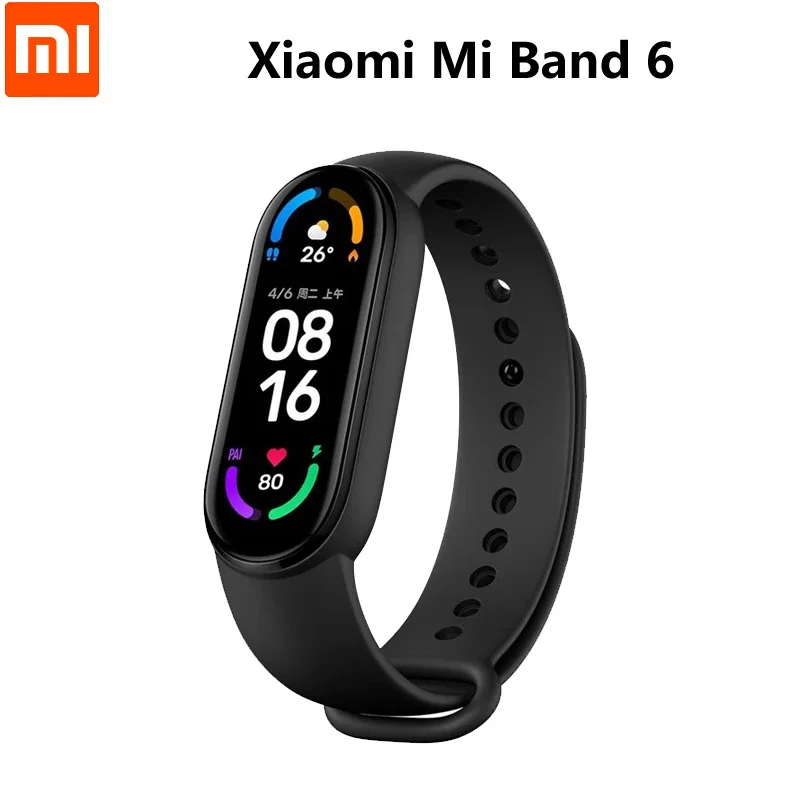 

Новинка 2021 г., умный Браслет Xiaomi Mi zesptable 6, фитнес-трекер AMOLED без Bluetooth, водонепроницаемый Miband 5, оригинальный 99new