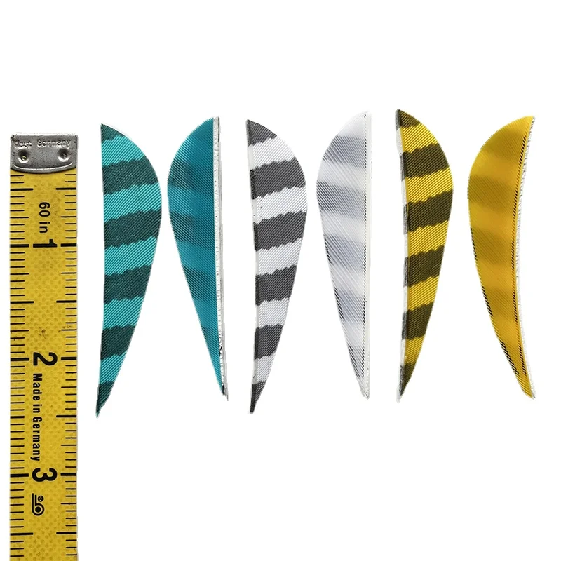 

50 Pcs Hi-Q 2.5 Inch Natural Turkey Feathers Shield Cut Archery Fletches 2.5 '' Bow arrow feather--Striped