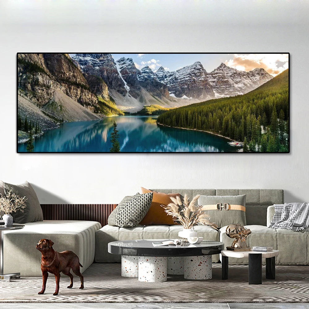 

Canvas Painting Lake Forest Stone Mountain Scenery Nature Landscape Poster and Prints Wall Art Nordic Picture Bedroom Home Decor