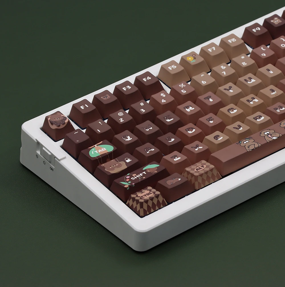 Lucky Bear коричневый постепенное Keycap для вишневого профиля PBT Материал Ретро стиль
