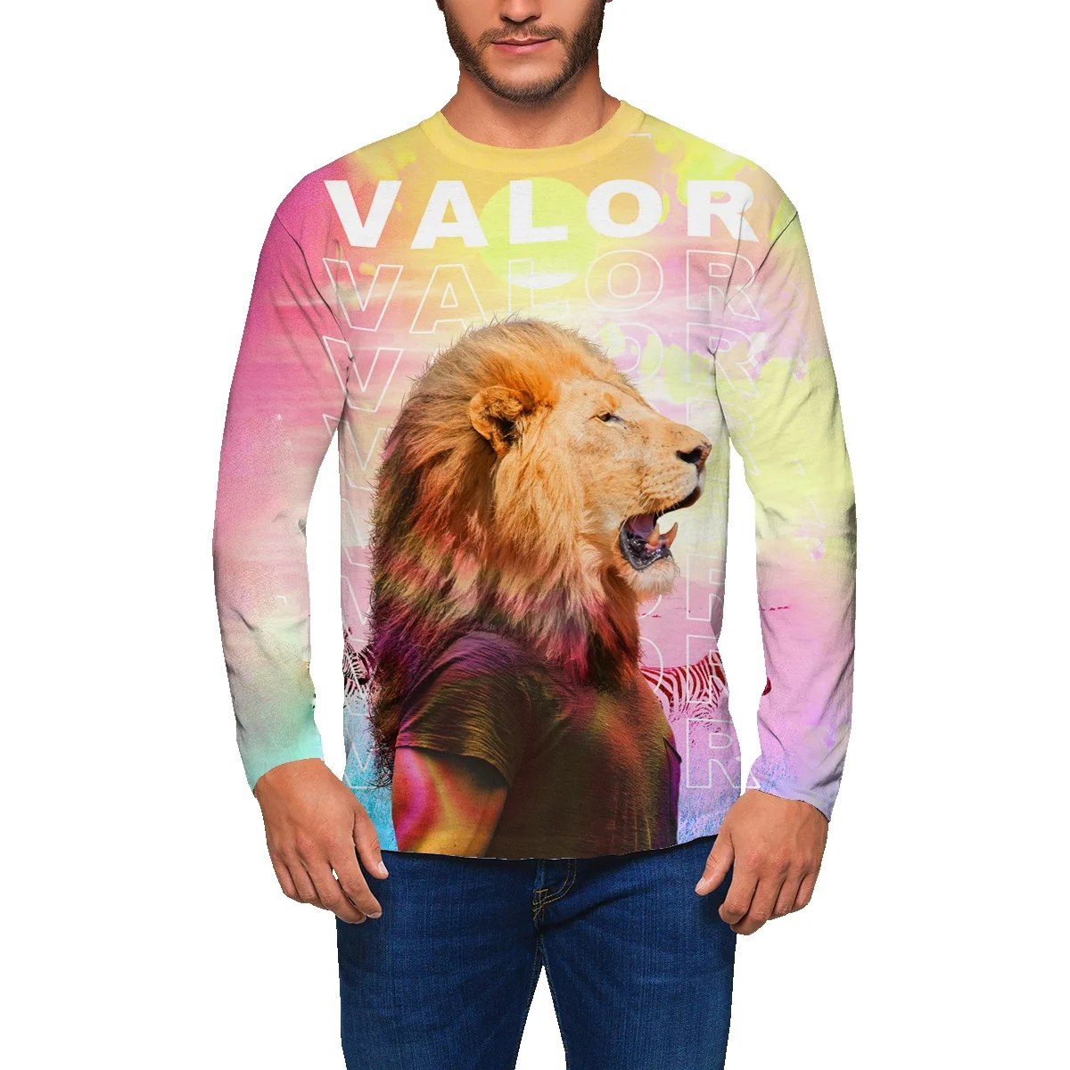 

Новинка осени, Яркая модная Универсальная футболка с длинным рукавом и принтом, брендовая свободная Студенческая рубашка