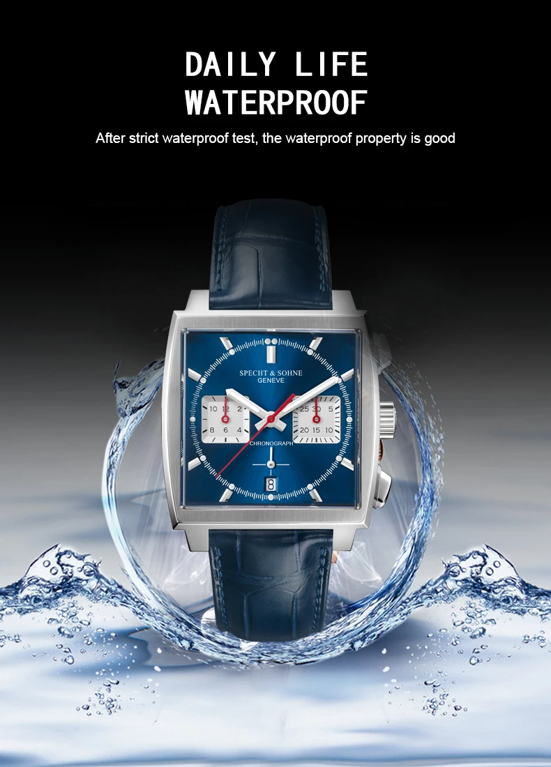 Часы наручные мужские кварцевые с хронографом и кожаным ремешком |