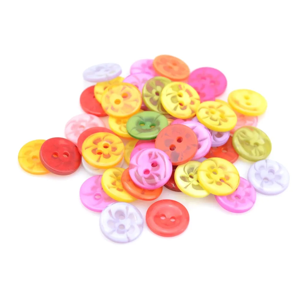 13mm Children's Clothing Candy Color Buttons Cartoon Color Two Eye Buttons for Wedding Decor Sewing Accessories