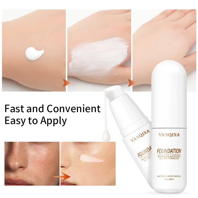 

Full Coverage Liquid Foundation Cream-Long-Lasting Lightweight Concealer-Temperature Oil-control Suitable All Skin Types