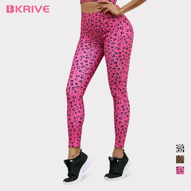 

BKRIVE Leopard Seamless Yoga Pant High Elastic Sports Fitness Legging Women High Waist Gym Scrunch Butt Running Training Legging