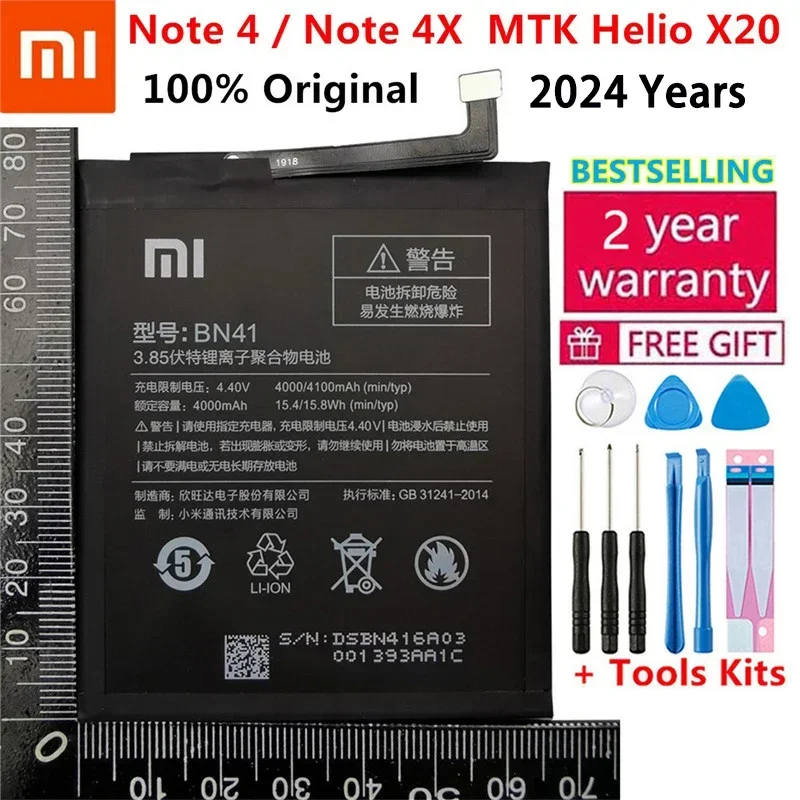 2024 Новинка 100% аккумулятор для Xiao Mi BN41 Xiaomi Redmi Note 4 Hongmi 4X 4200 мАч оригинальные