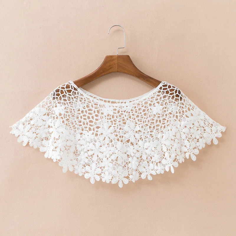 

Lace Hollow Fake Collars Shawl for Women White Shirt False Collar Blouse Collar Half Shirt Neckwear Detachable Collars