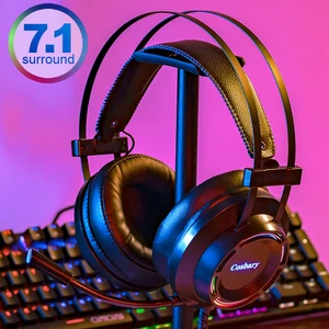 cosbary gaming headset 7 1 with deep bass game headphones with microphone for computer pc laptop gamer usb surround sound free global shipping