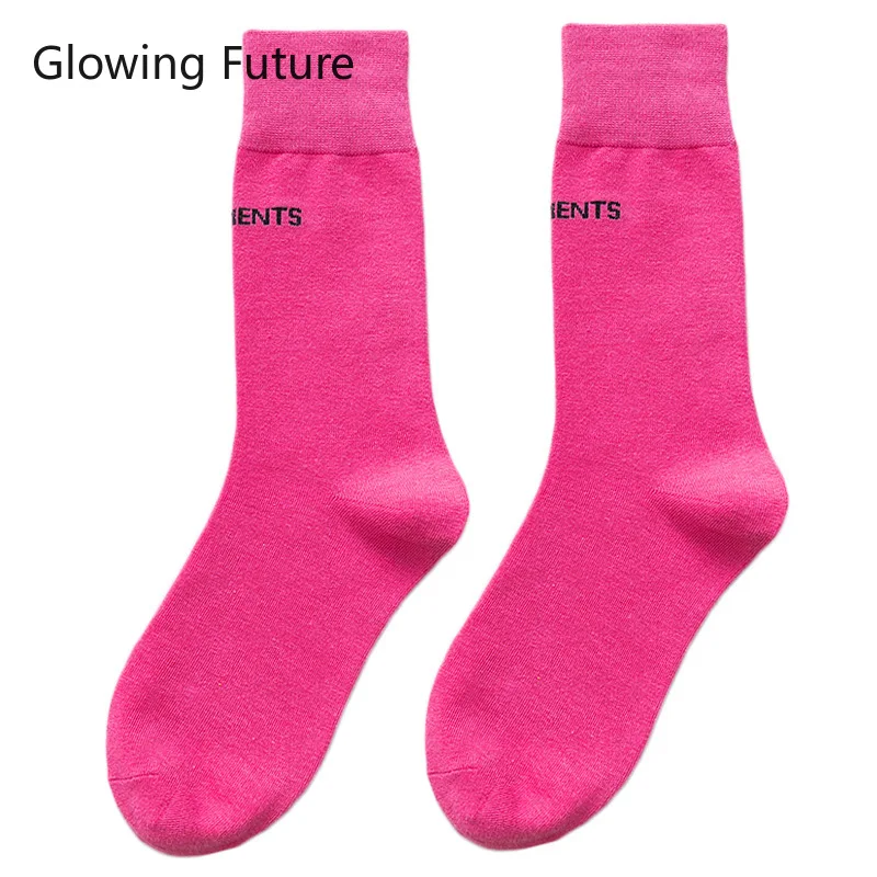 Glowing Future Sweet Candy Women Socks Fashion Harajuku Cute Casual Female Crew Sokken Spring Kawaii Letter Tube Cotton Long Sox