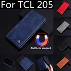 Роскошный чехол для TCL 205, чехол с магнитной застежкой для карт, бумажник, кожаный чехол для телефона, чехол-книжка для TCL 205 TCL205, чехол, задняя обложка, чехлы, чехол