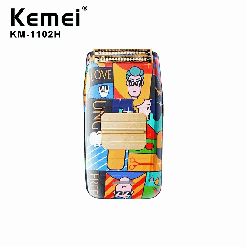 

Kemei электробритва триммер для бороды модная бритва зарядка через usb бритва персонализированная машинка для бритья граффити для мужчин KM1102H