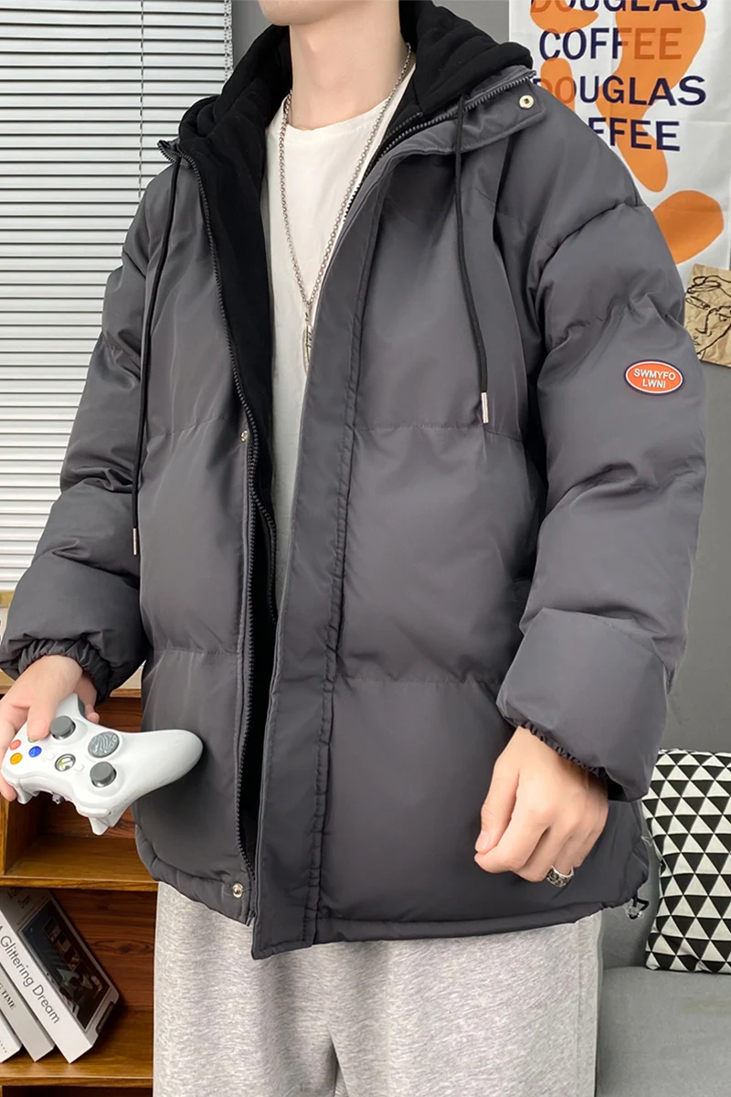 EOENKKY/Men Black Harajuku Winter Jacket 2022 Mens Japanese Streetwear Puffer Jacket Man Korean Fashion Padded Coat Male M-4XL