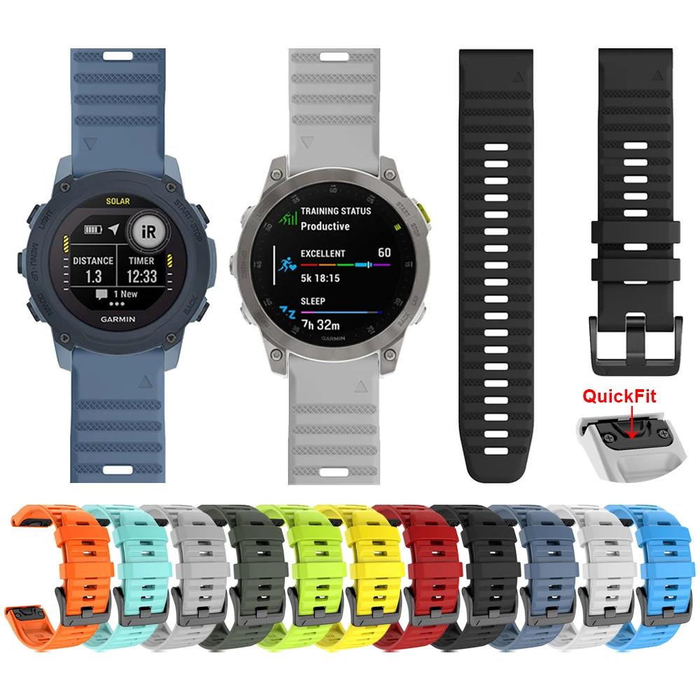 

Silicone Strap For Garmin EPIX/instinct 2/Descent G1 Solar/Forerunner 945 LTE/745/MARQ/Approach S60 S62 Quickfit Band Bracelet