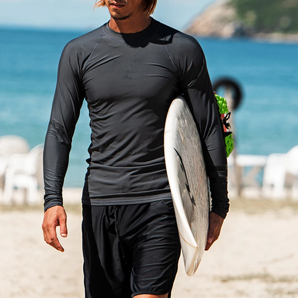 2022 Men's Fashion Sunscreen Quick Dry Swimwear Long Sleeve T-Shirt Surfing Suit Water Sports Snorkeling Swimming Surfing Suit