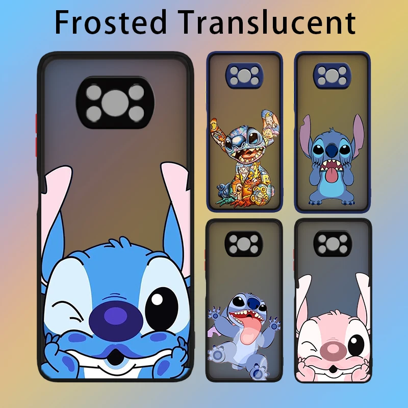 

Cartoon Lilo Stitch For Xiaomi Poco M3 X3 NFC GT 11 Note 10 10S 10T 9 8 CC9 Ultra Lite Pro Frosted Translucent Phone Case