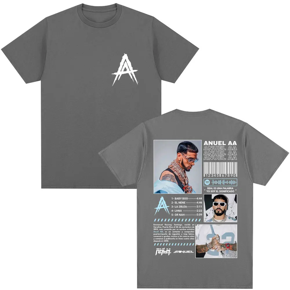 Футболка Limted Rapper Anuel AA Real Hasta La Muerte с графикой популярные футболки для мужчин и