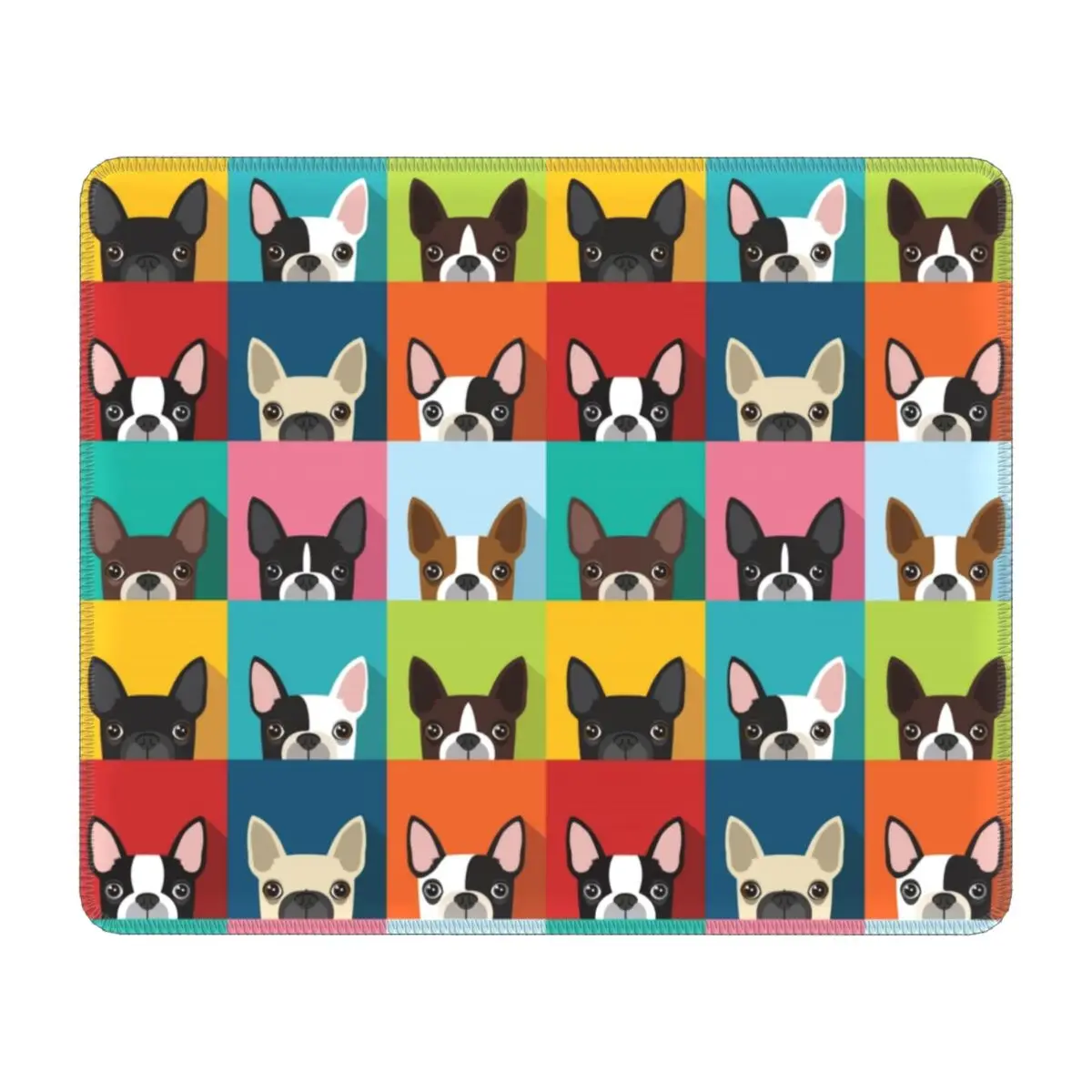 

Резиновый коврик для мыши Boston Terrier для ноутбука, мягкий коврик для мыши с вышитыми краями, с мультяшным рисунком собаки, для игр