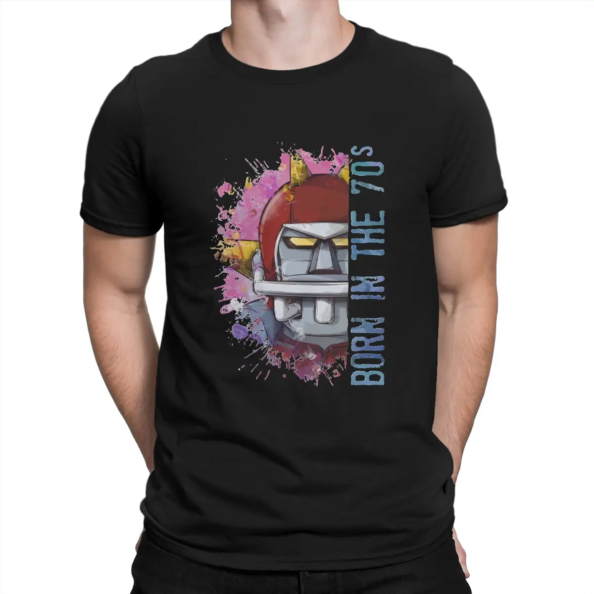 

Leisure Born In The Seventies T-Shirt Men Round Collar Cotton T Shirt UFO Robot Grendizer Dai Apolon Short Sleeve Tees 4XL 5XL