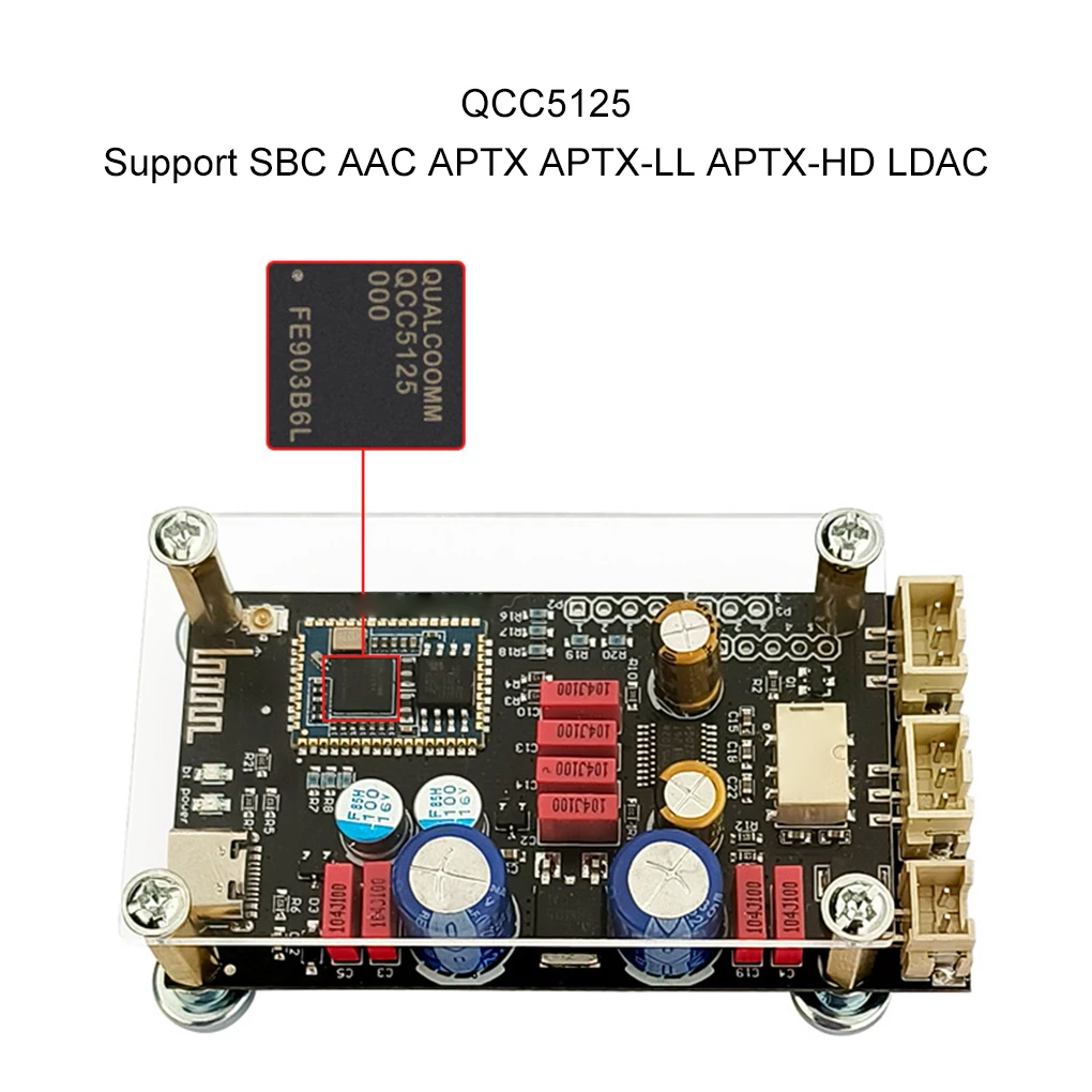 APTX HD QCC5125 LDAC Беспроводной адаптер Bluetooth 5.1 Плата приемника ЦАП аудиодекодера 24