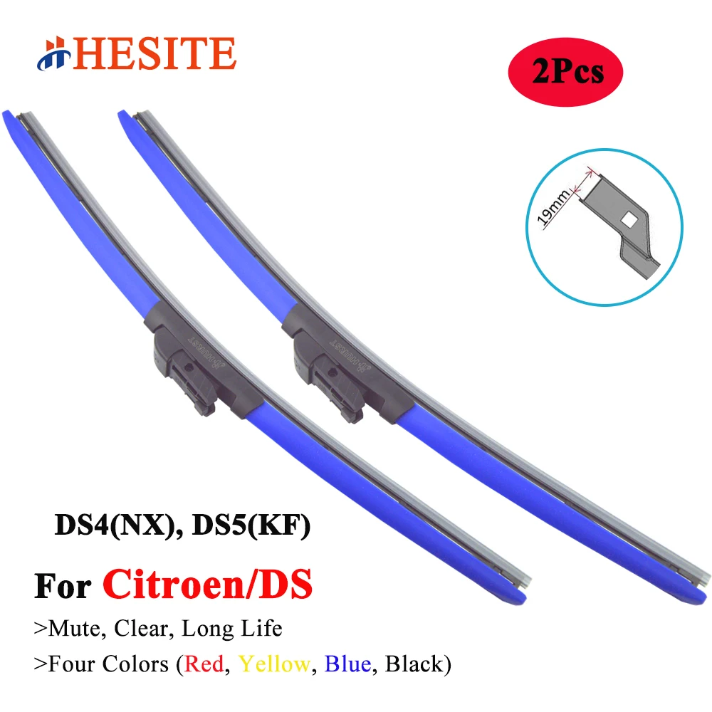 

HESITE Colorful Car Wiper Blades For Cirtoen DS DS5 Hatchback 2011 2012 2013 2015 2016 2017 2018 2019 2020 2022 Red Blue Wipers