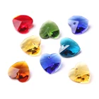 30 шт.лот подвески стеклянные хрустальные сердца граненые бусины желтые 10 мм подвеска ювелирные изделия подвеска ожерелье Модные ювелирные изделия AX001