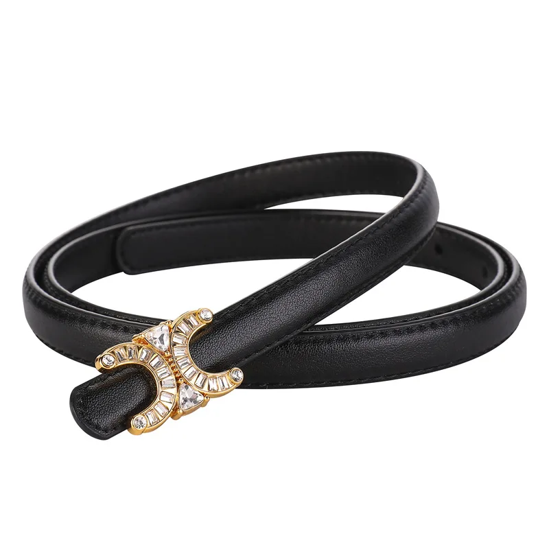 

2023 New Classic Womens Belt Luxury Designer Cow Leather Female Metal Buckle Waistband High Quality Trend Belt Width 1.4cm