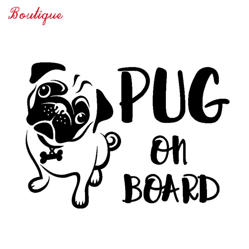 

Car Stickers Waterproof Funny Pug Motorcycle Accessories VINYL DECAL BUMPER Laptop Wall Cute Is Available