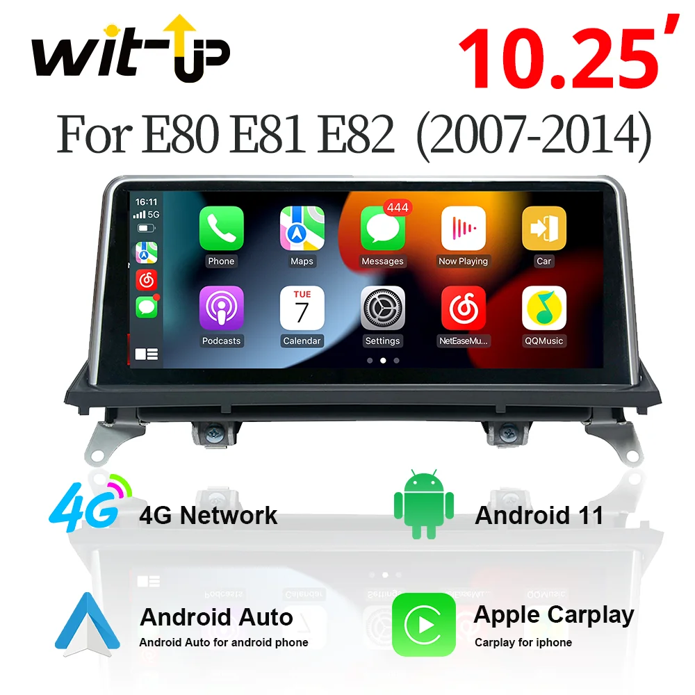 

Умное радио wit-up Android 11, автомобильное радио, стереоприемник, радио 2 DIN CarPlay для BMW X5 E70 X6 E71 X72 2007-2014