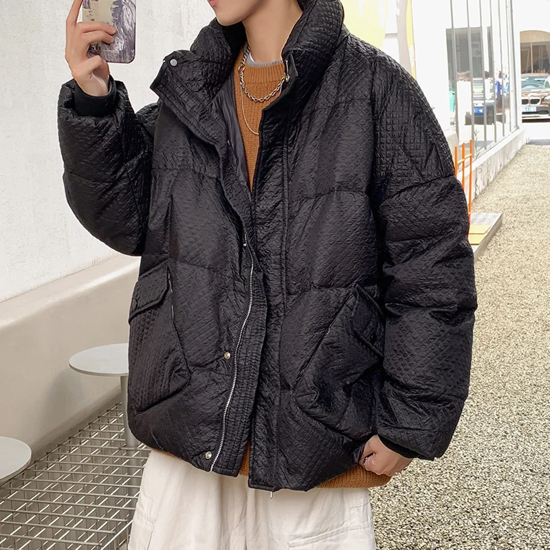 Winter Jacket Men Warm Fashion 4-color Oversized Thick Down Jacket Men Korean Loose Thicken Short Coat Mens Parker Clothes M-2XL