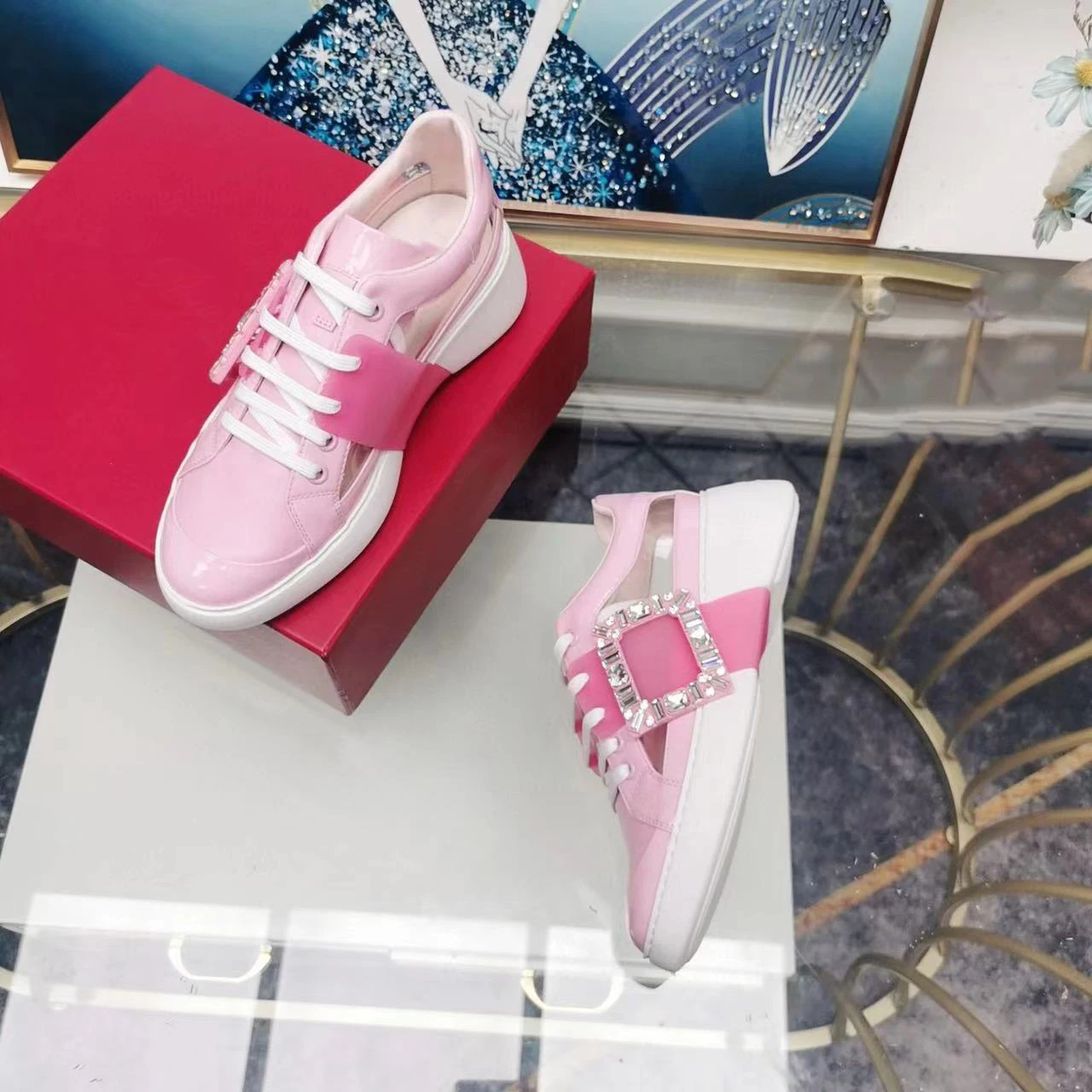 

Designer Shoes Women Canvas Shoes 2022 Fall Denim Square Buckle Canvas Shoes Women Low Cut Lacing Shoes Women Casual Flat Shoes